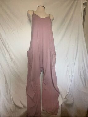 Free People Dusty Rose Spaghetti-Strap Wide-Leg Jumpsuit